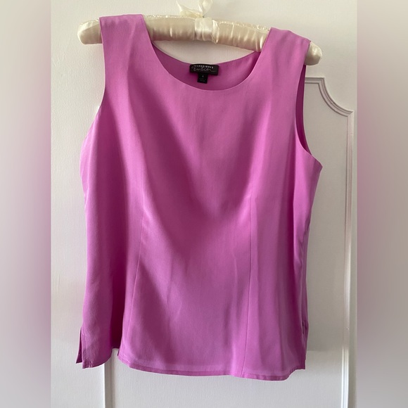 Silk top sz4 Orchid pink, nicely shaped with hidden side zipper - Picture 2 of 2